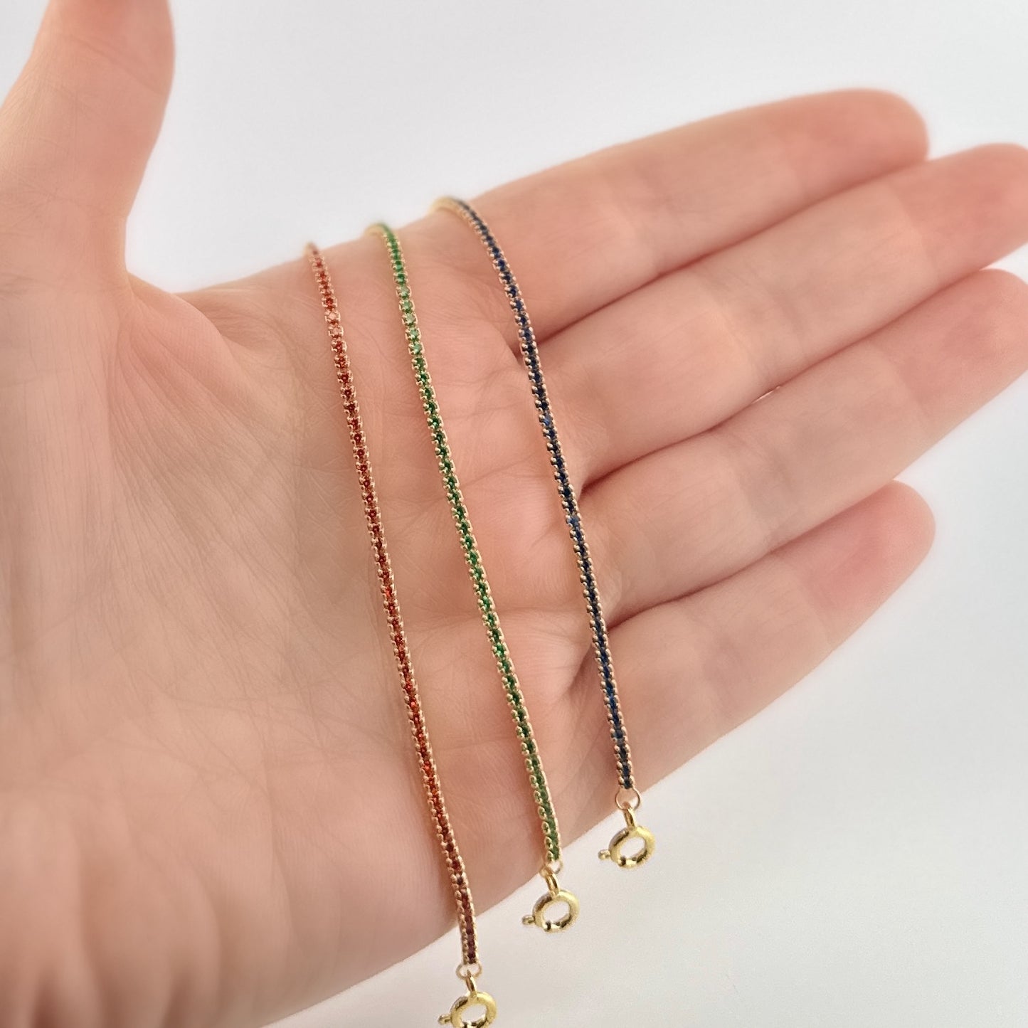 Pulsera de plata con ZIRCONIAS de COLOR, estilo tennis