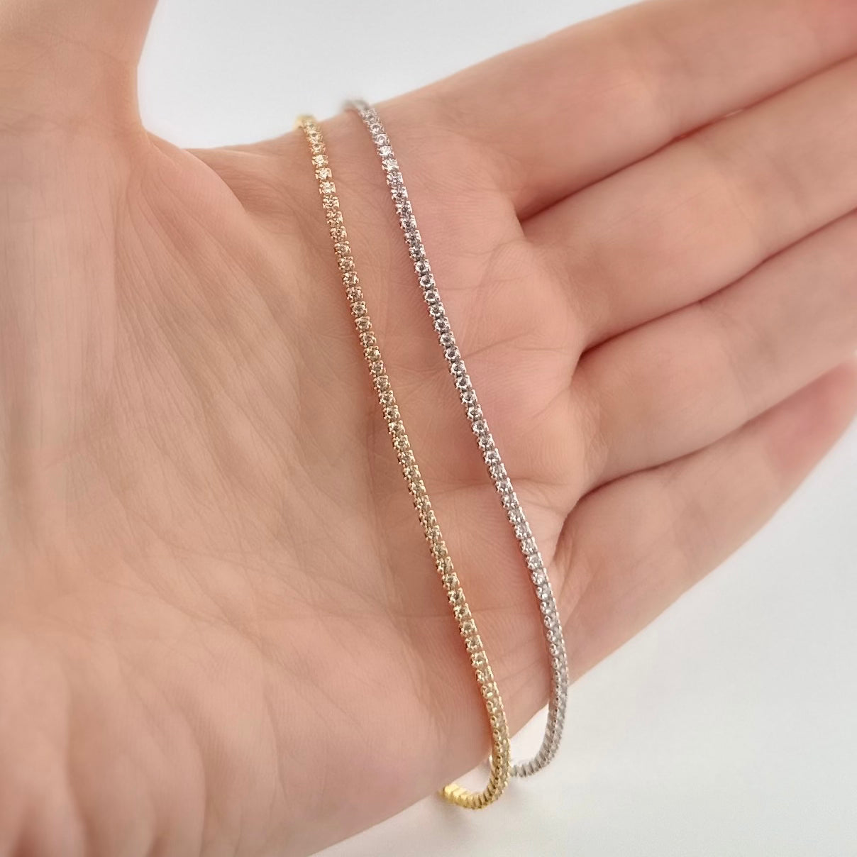 Pulsera de plata con ZIRCONIAS, estilo tennis