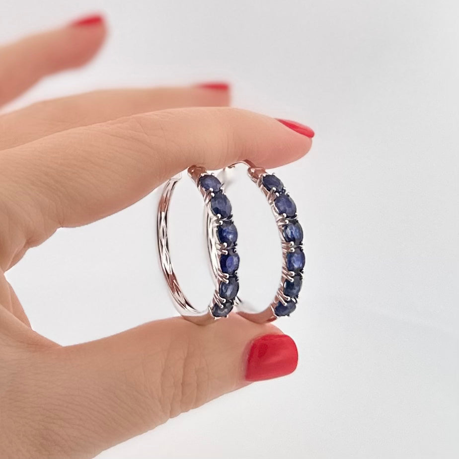 Arracadas de plata con ZAFIROS $215 dlls