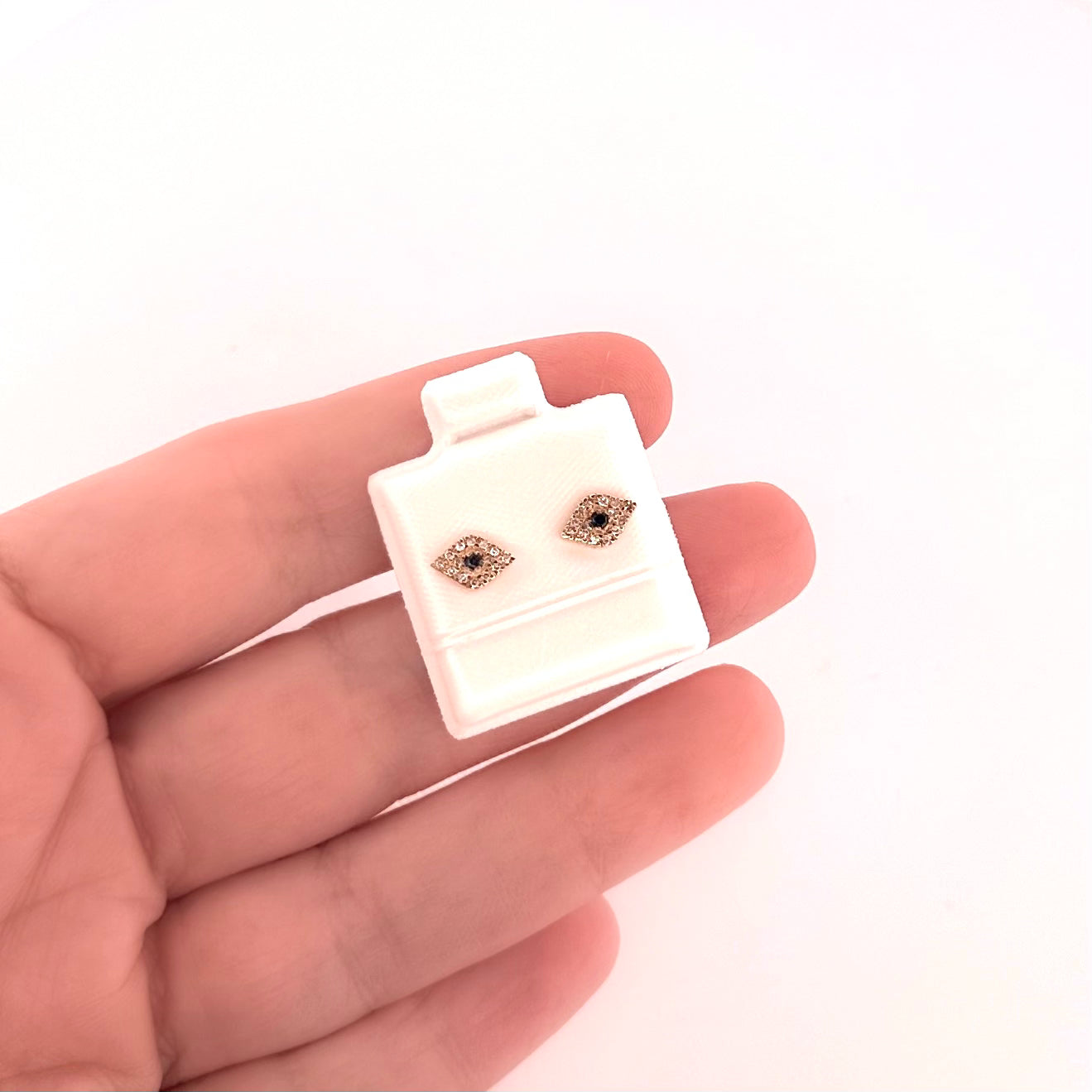 Aretes de ORO de OJITO con Diamantes y Zafiro