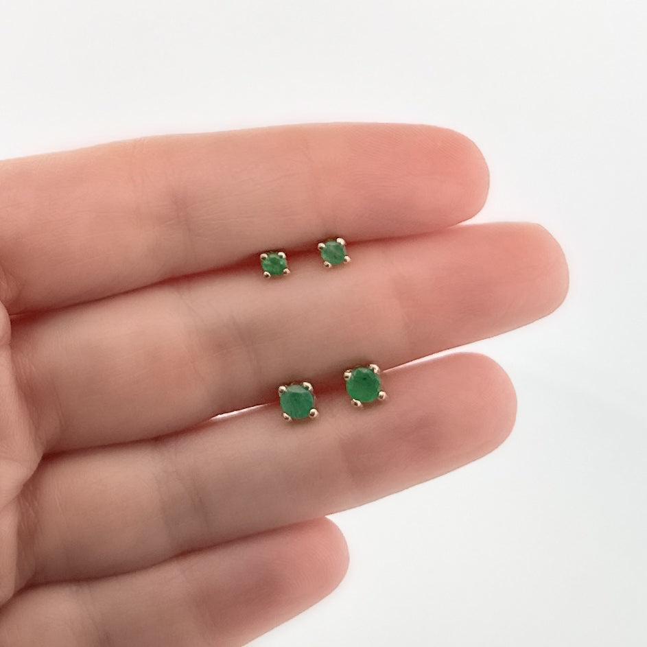 Aretes de ORO con ESMERALDA $140 y $180 dlls