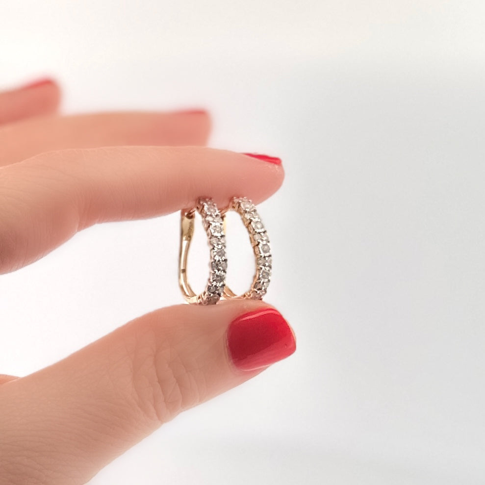 Arracadas de ORO amarillo con Diamantes