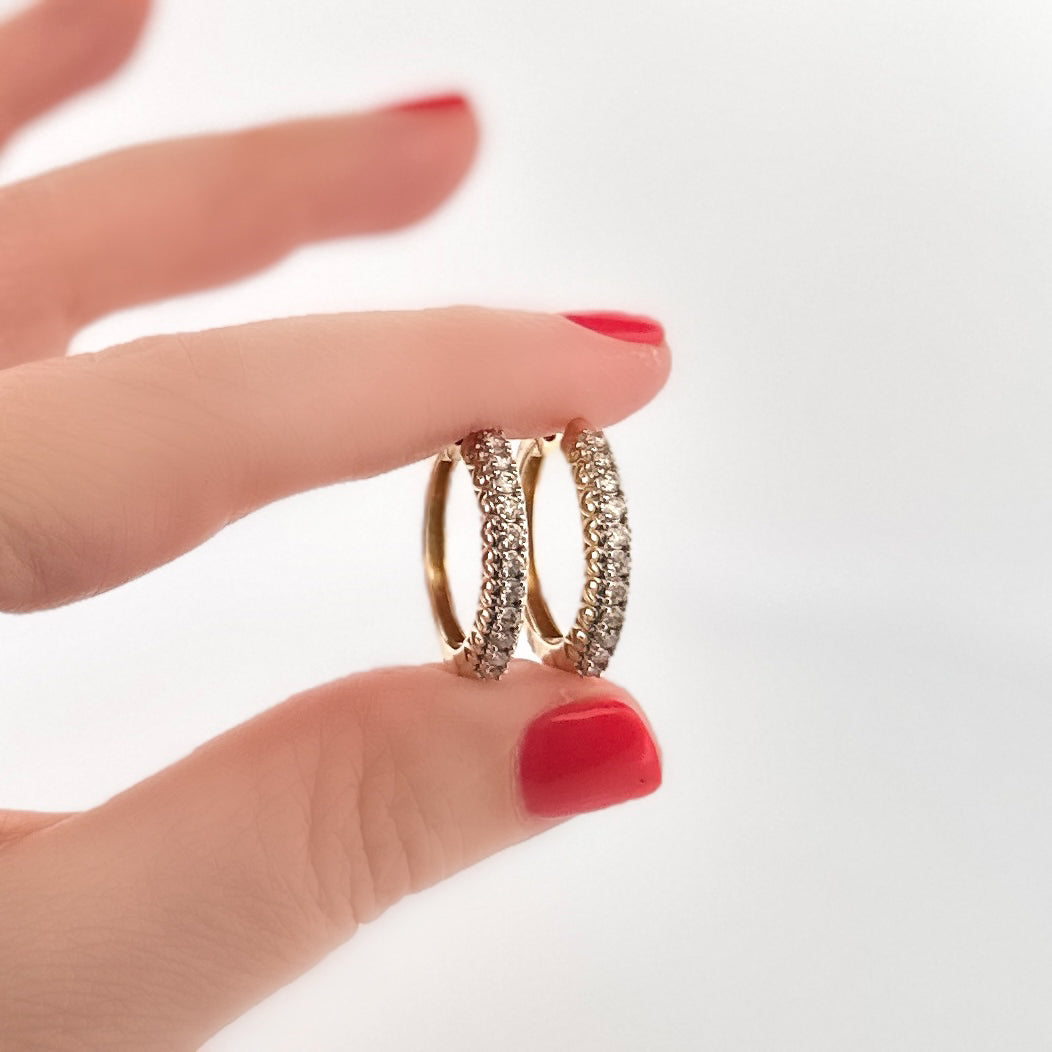 Arracadas de ORO amarillo con Diamantes