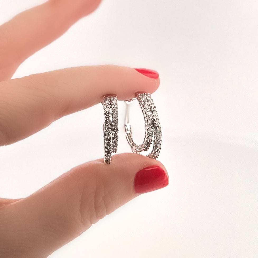 Arracadas de ORO DOBLES con Diamantes