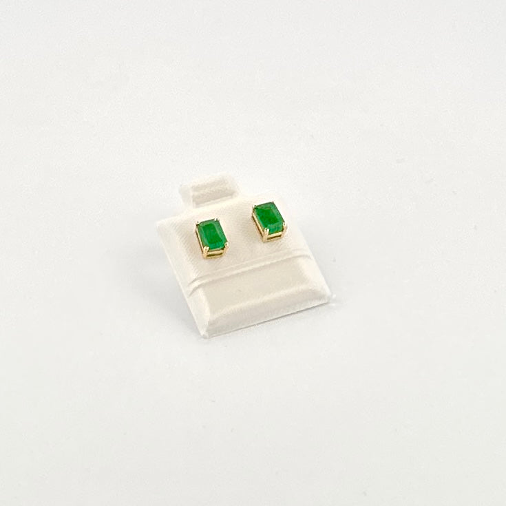 Aretes de ORO de ESMERALDA corte esmeralda