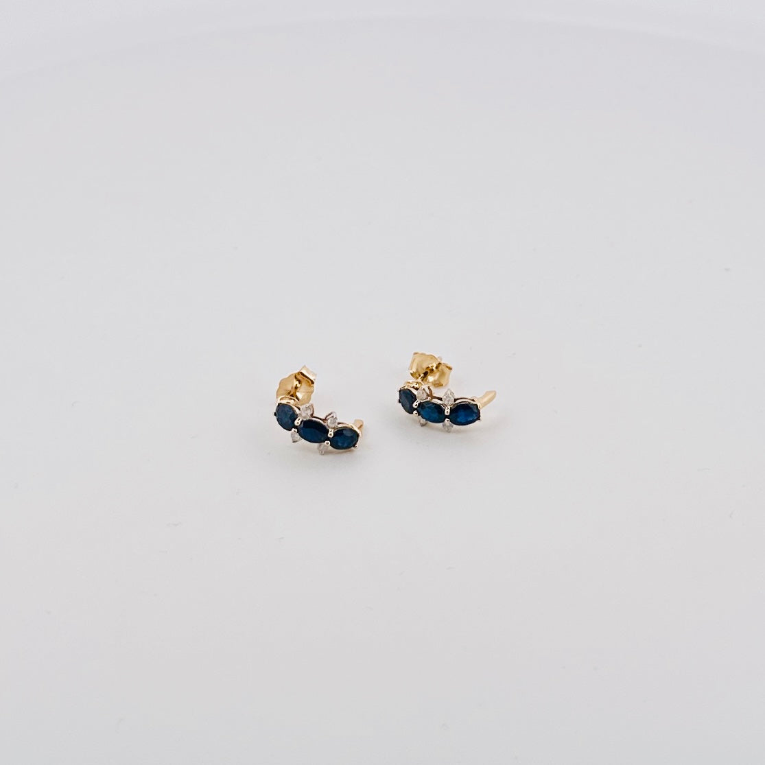 Arracadas de ORO con Zafiros y Diamantes