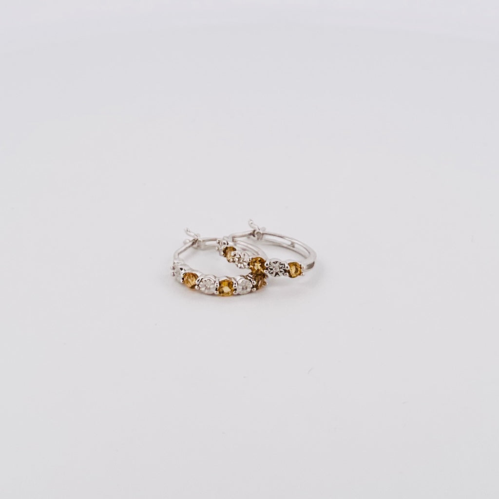 Arracadas de ORO con Citrinas y Diamantes