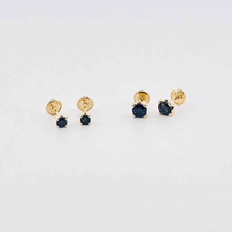 Aretes de ORO con ZAFIRO $140 y $180 dlls