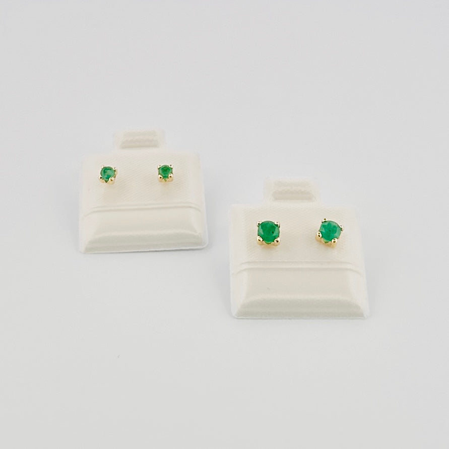 Aretes de ORO con ESMERALDA $140 y $180 dlls