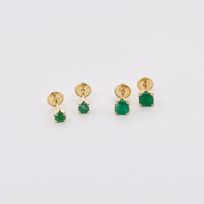 Aretes de ORO con ESMERALDA $140 y $180 dlls