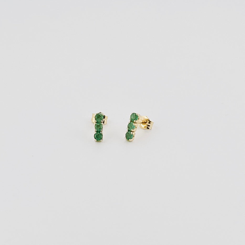 Aretes de ORO de Esmeraldas de Barrita $240 dlls
