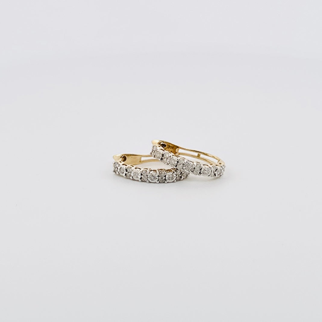 Arracadas de ORO amarillo con Diamantes