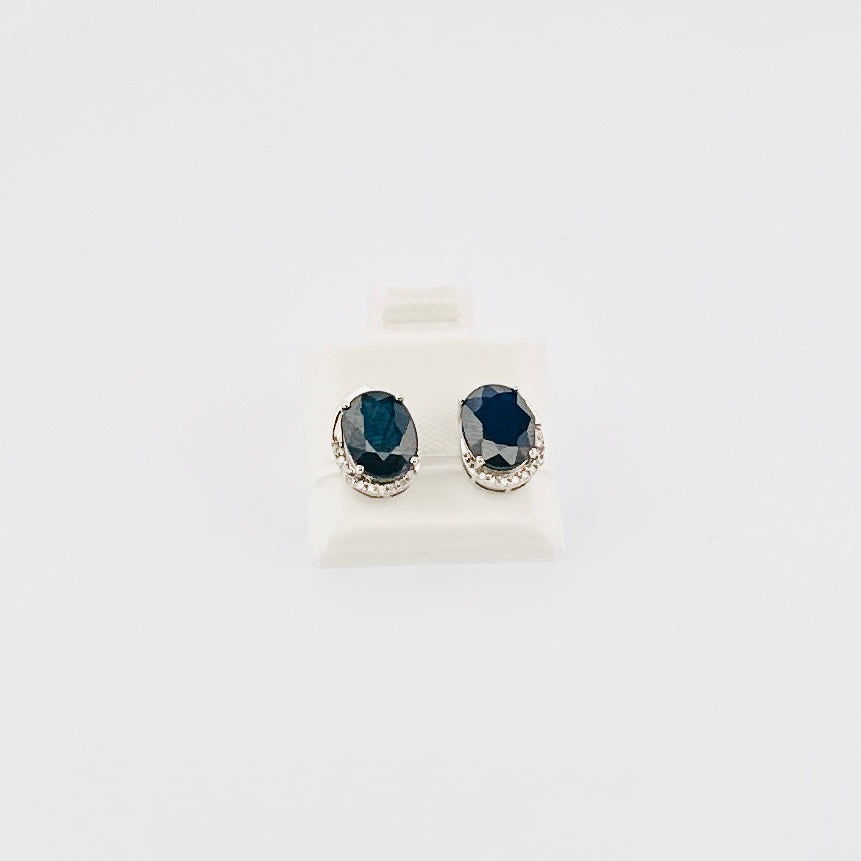 Aretes de ORO de ZAFIRO con Diamantes $490 dlls