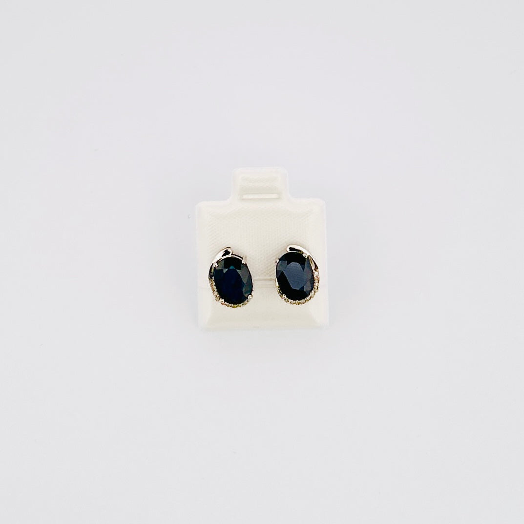 Aretes de ORO de ZAFIRO con Diamantes $490 dlls