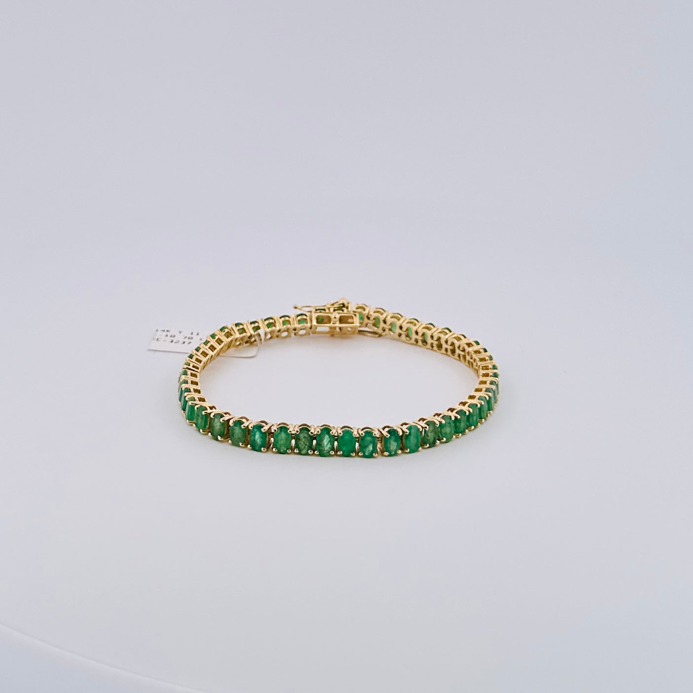 Pulsera de ORO con Esmeraldas Ovaladas