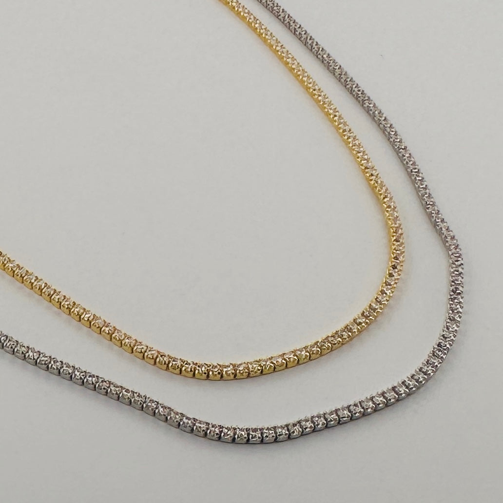 Cadenita de plata con ZIRCONIAS, estilo tennis