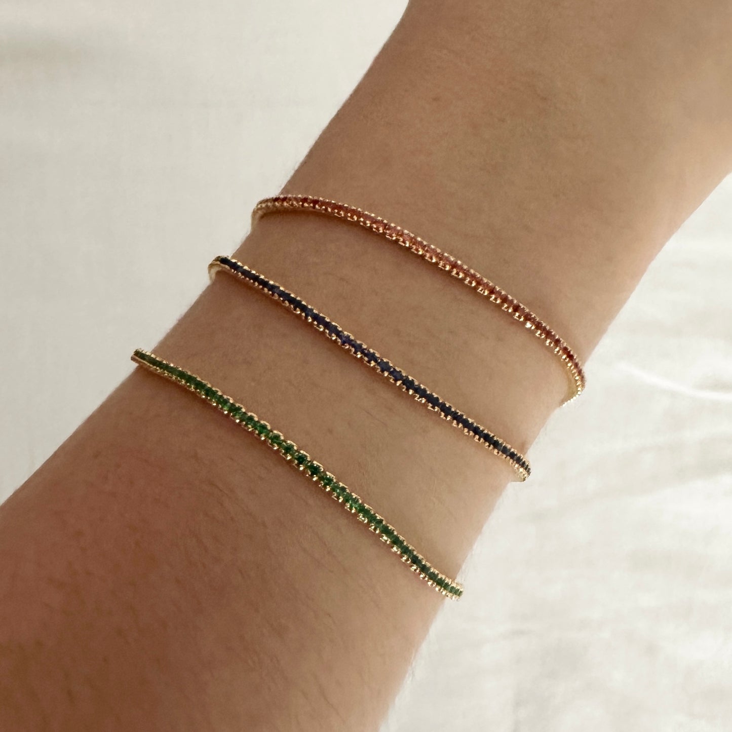 Pulsera de plata con ZIRCONIAS de COLOR, estilo tennis