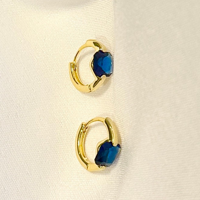 Arracadas de PLATA con ZIRCONIA cuadrada