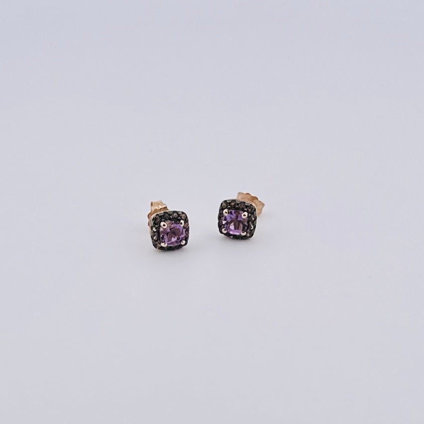 Aretes de ORO de Amatistas $200 dlls