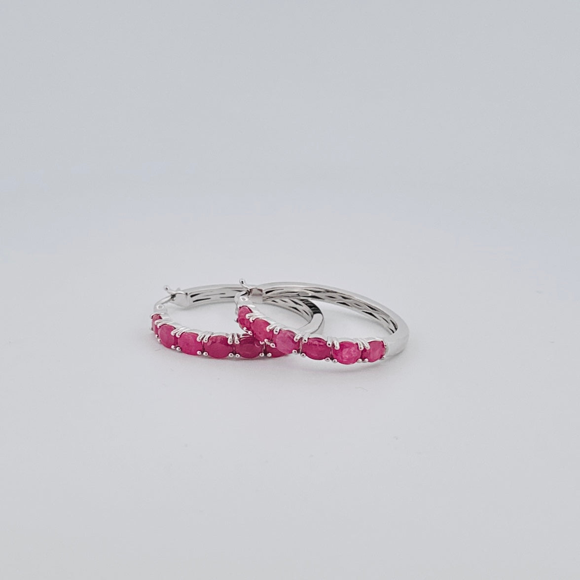 Arracadas de plata con RUBIES