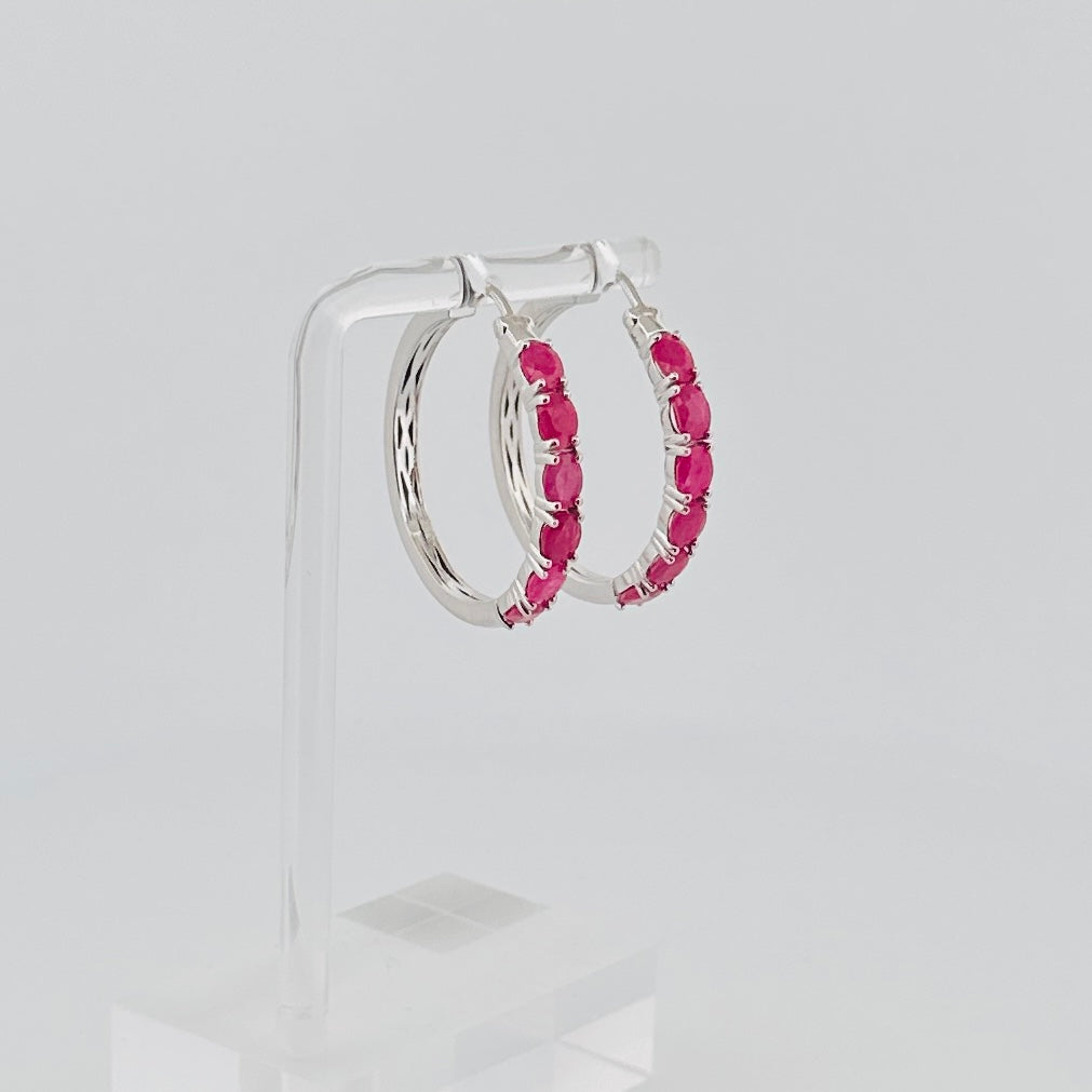 Arracadas de plata con RUBIES