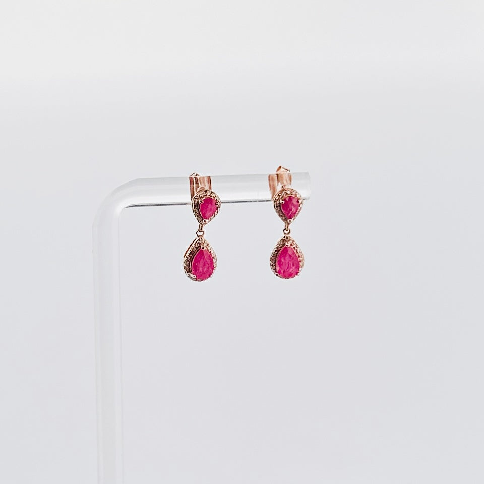 Aretes de ORO con Rubies y Diamantes $425 dlls