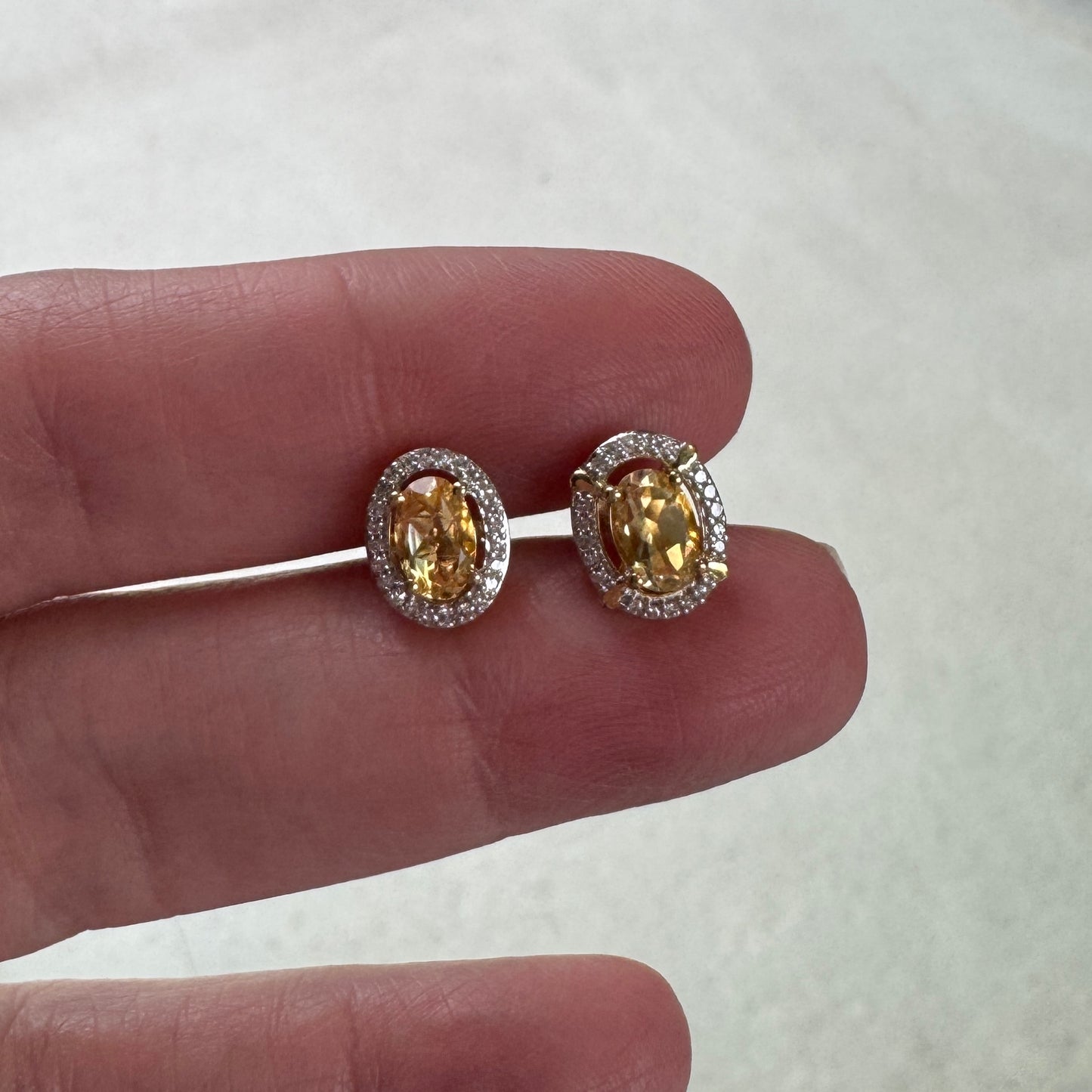 Aretes de ORO amarillo de Citrinas $380 dlls