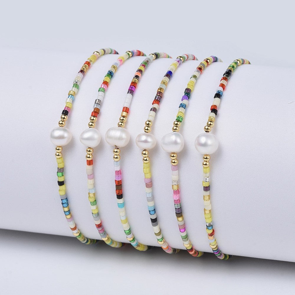 Pulseras de chaquiras de COLORES y PERLITA