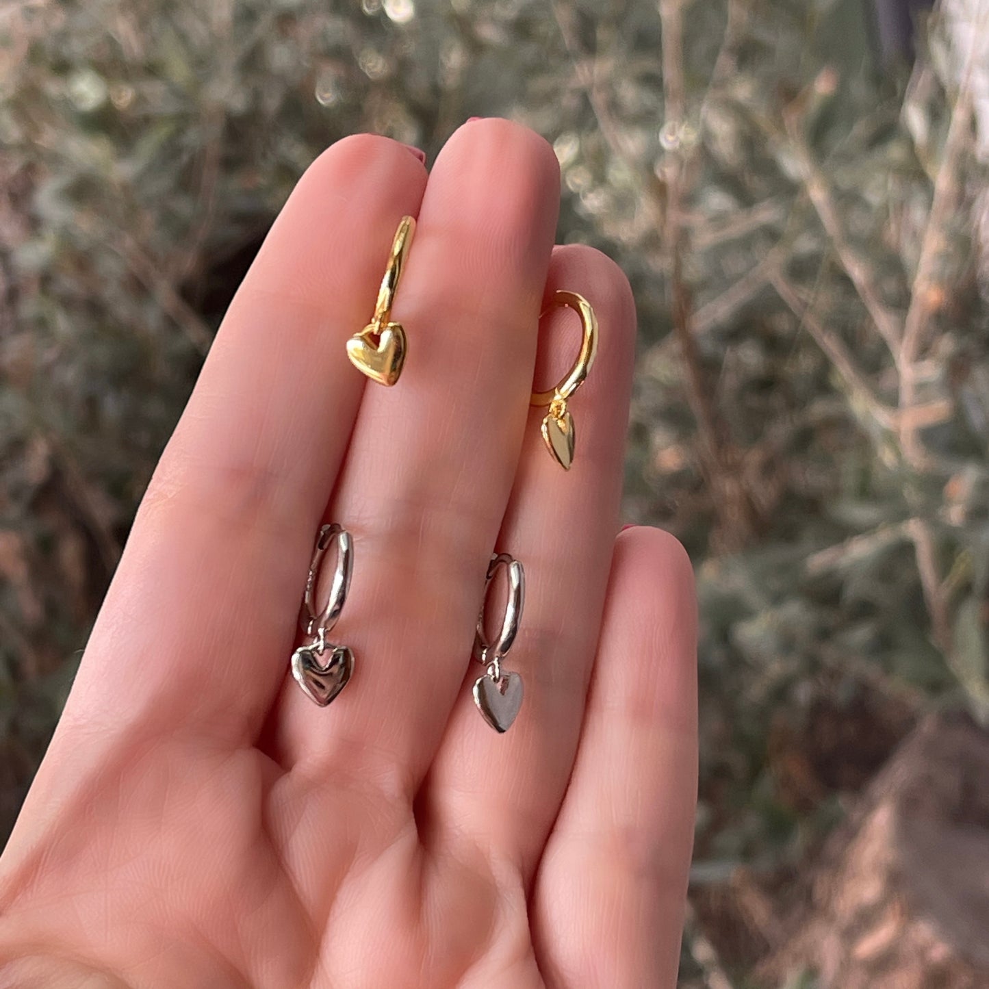 Arracadas de PLATA con CORAZON