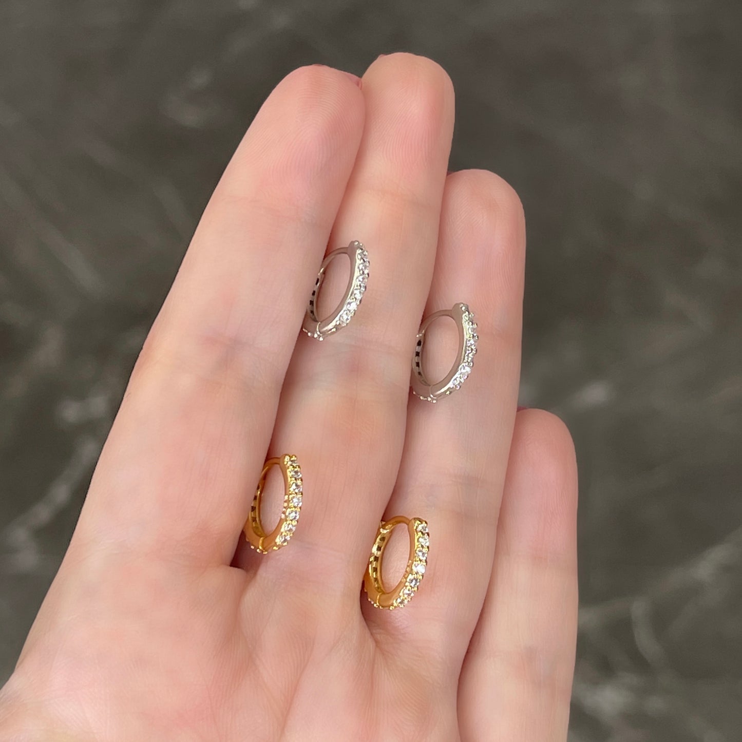 Arracadas CHICAS de plata con ZIRCONIAS