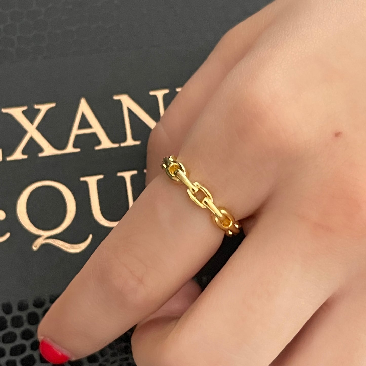 Anillo de plata AJUSTABLE de cadena