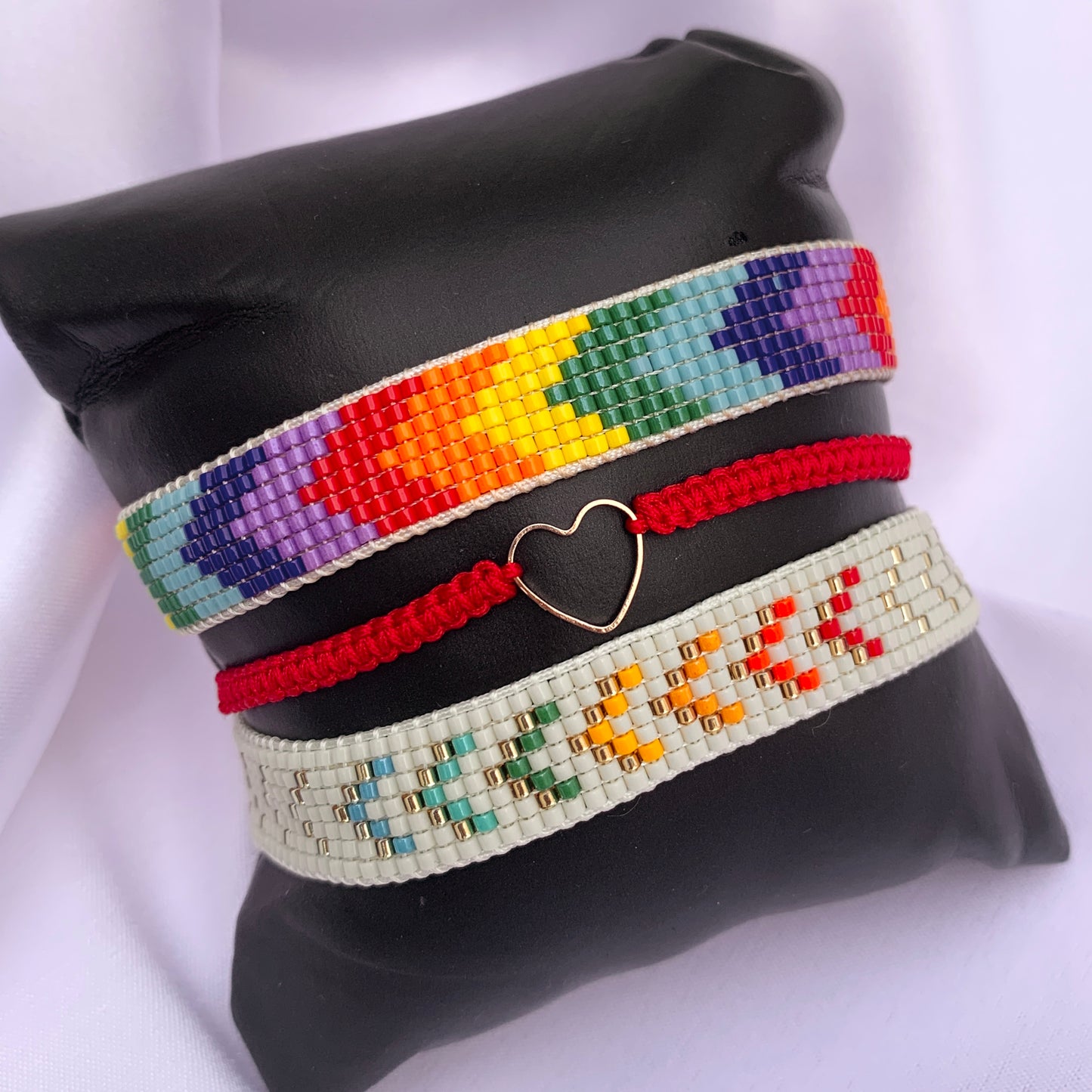 RAINBOW/HEART bracelet set