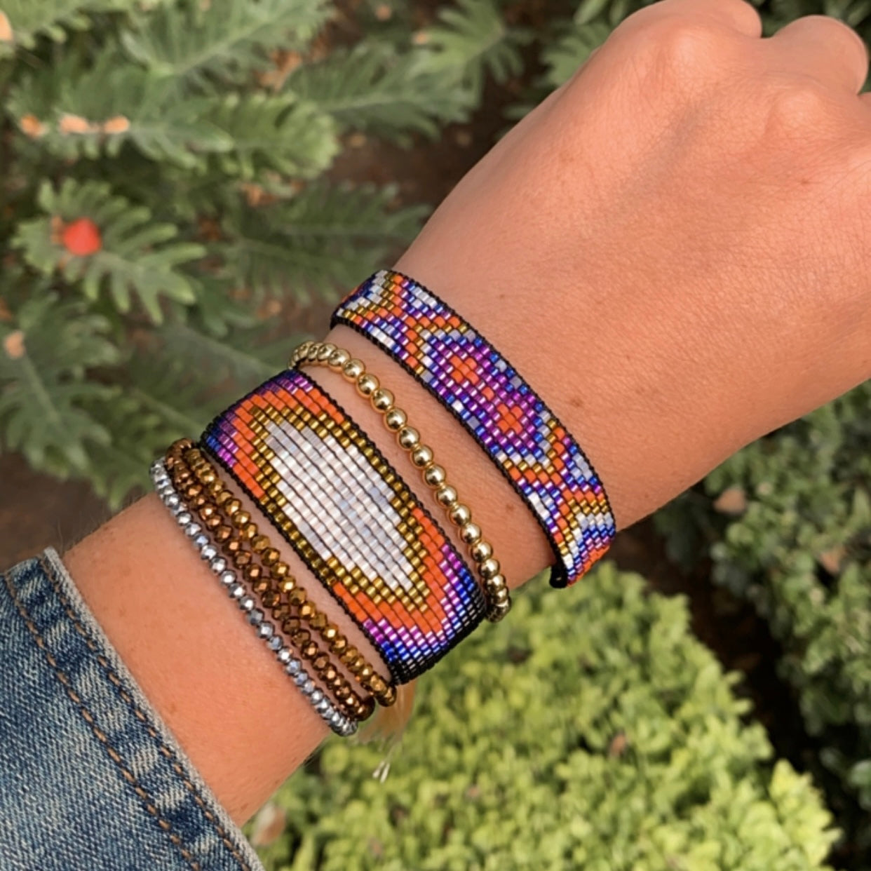PURPLE/PEACH bracelet set