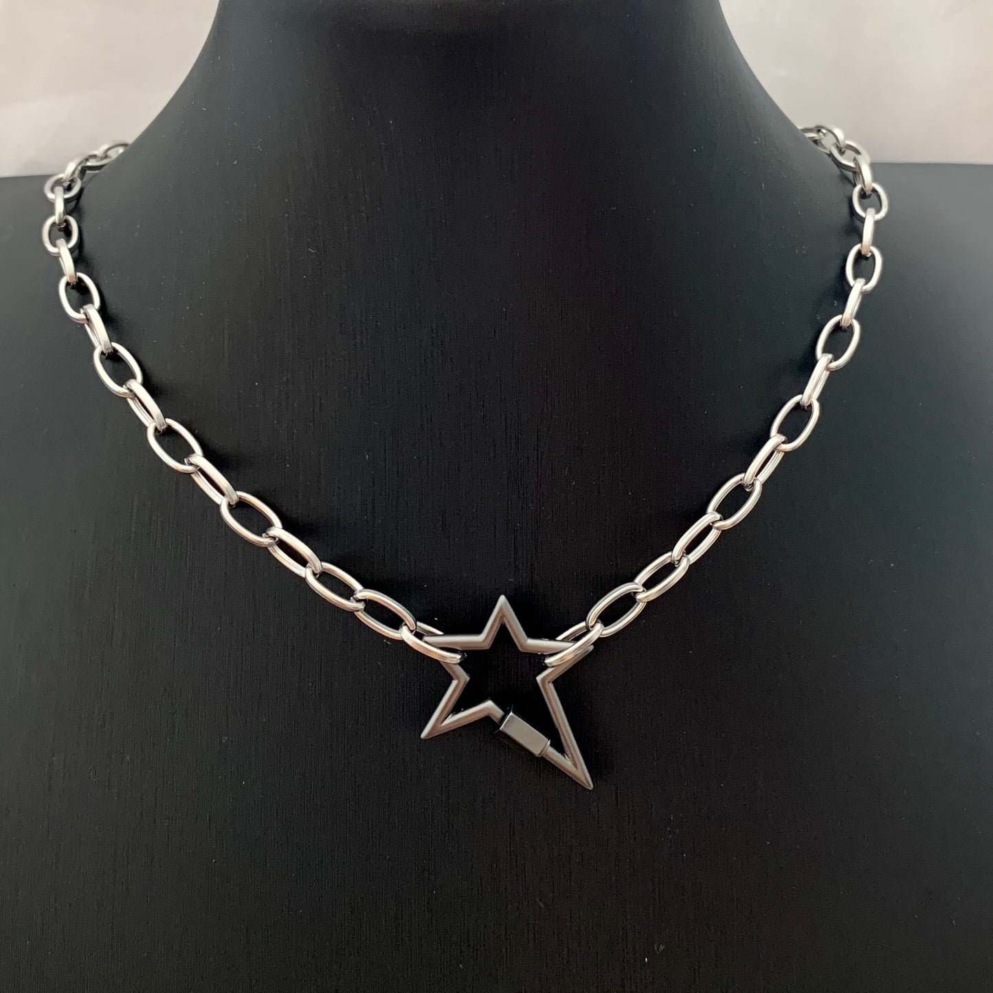 Cadena de ACERO con candado de ESTRELLA NEGRA