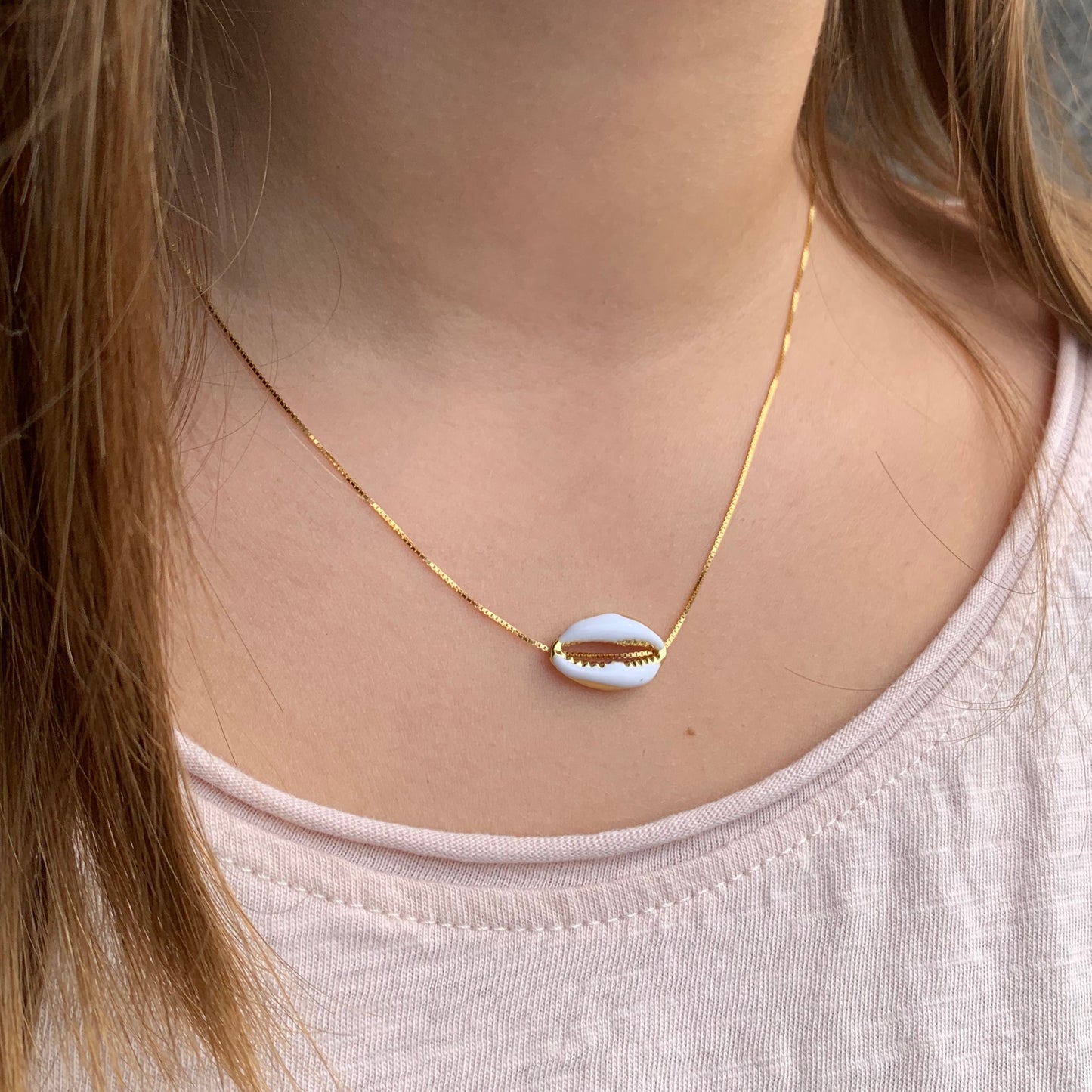 Cadenita de PLATA con CONCHA ESMALTADA