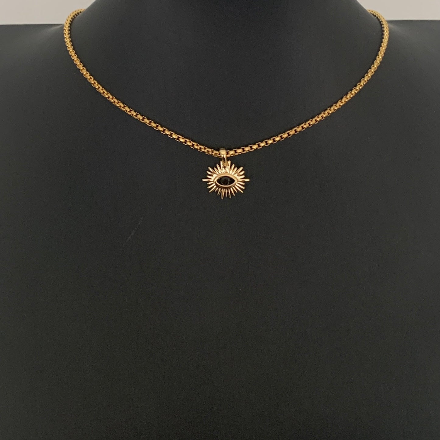 Choker de acero con SOL y OJITO de color