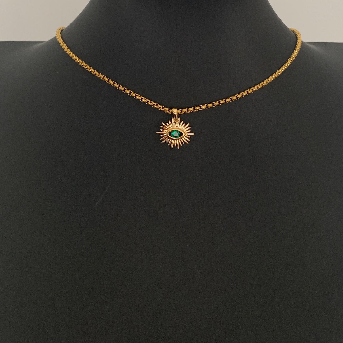 Choker de acero con SOL y OJITO de color