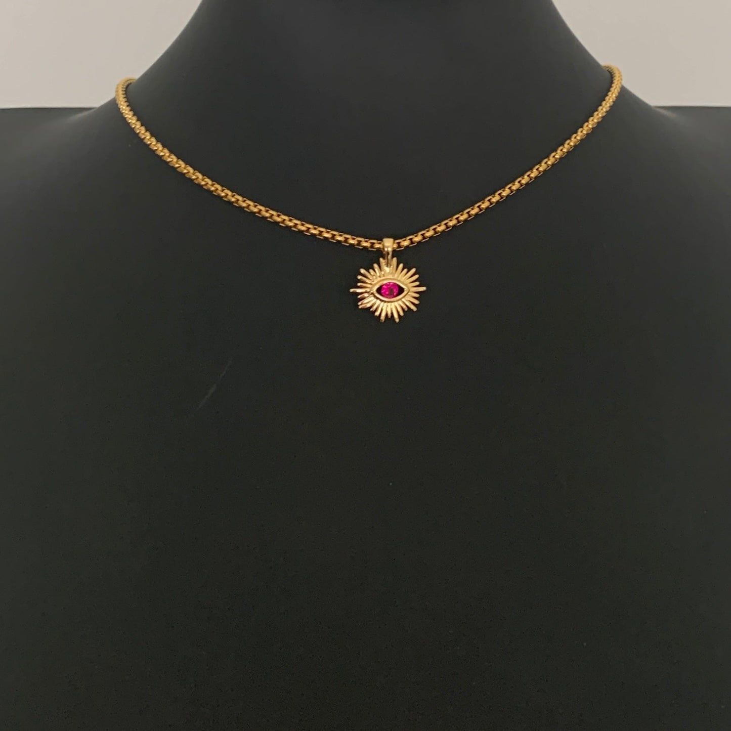 Choker de acero con SOL y OJITO de color