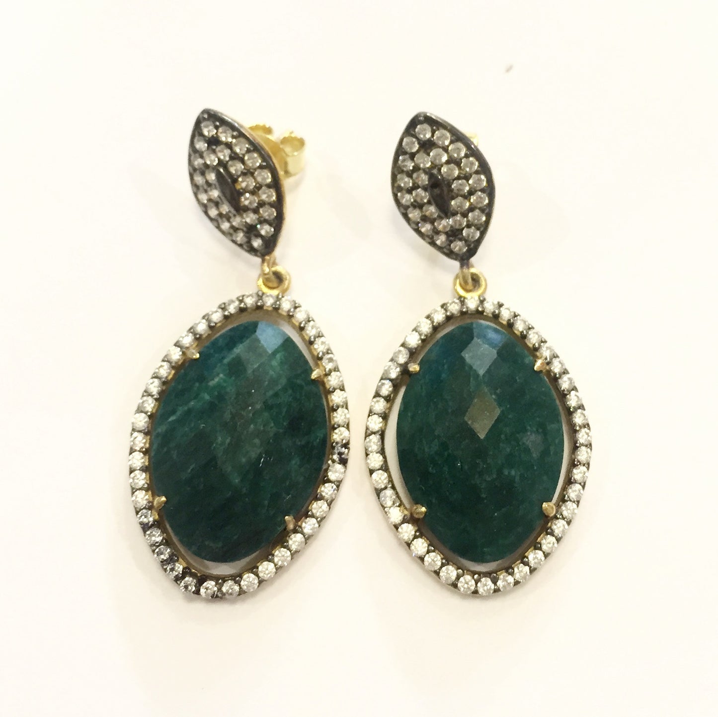 Aretes de topaz y zafiro