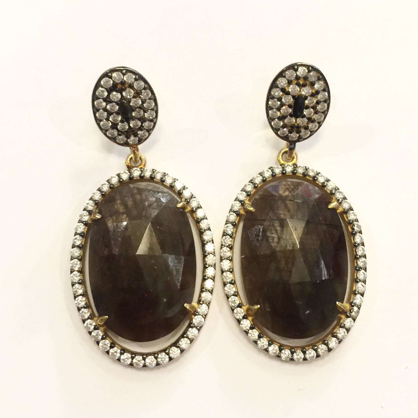 Aretes de topaz y zafiro