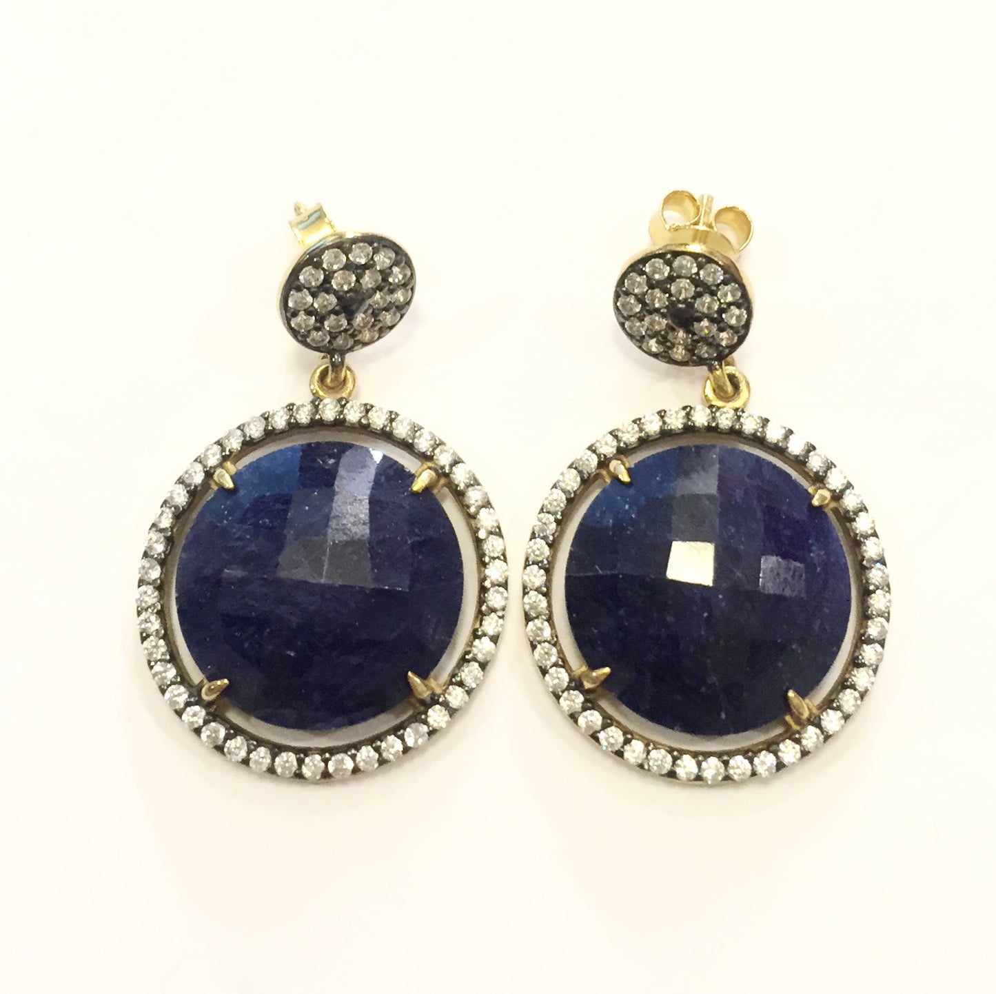Aretes de topaz y zafiro