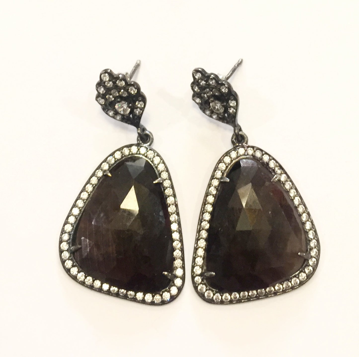 Aretes de topaz y zafiro