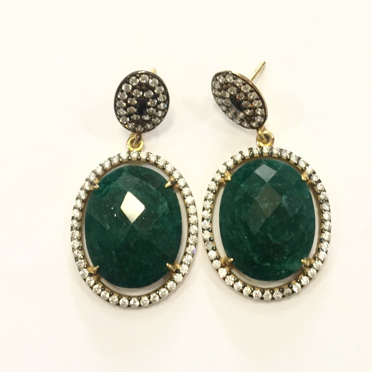 Aretes de topaz y zafiro