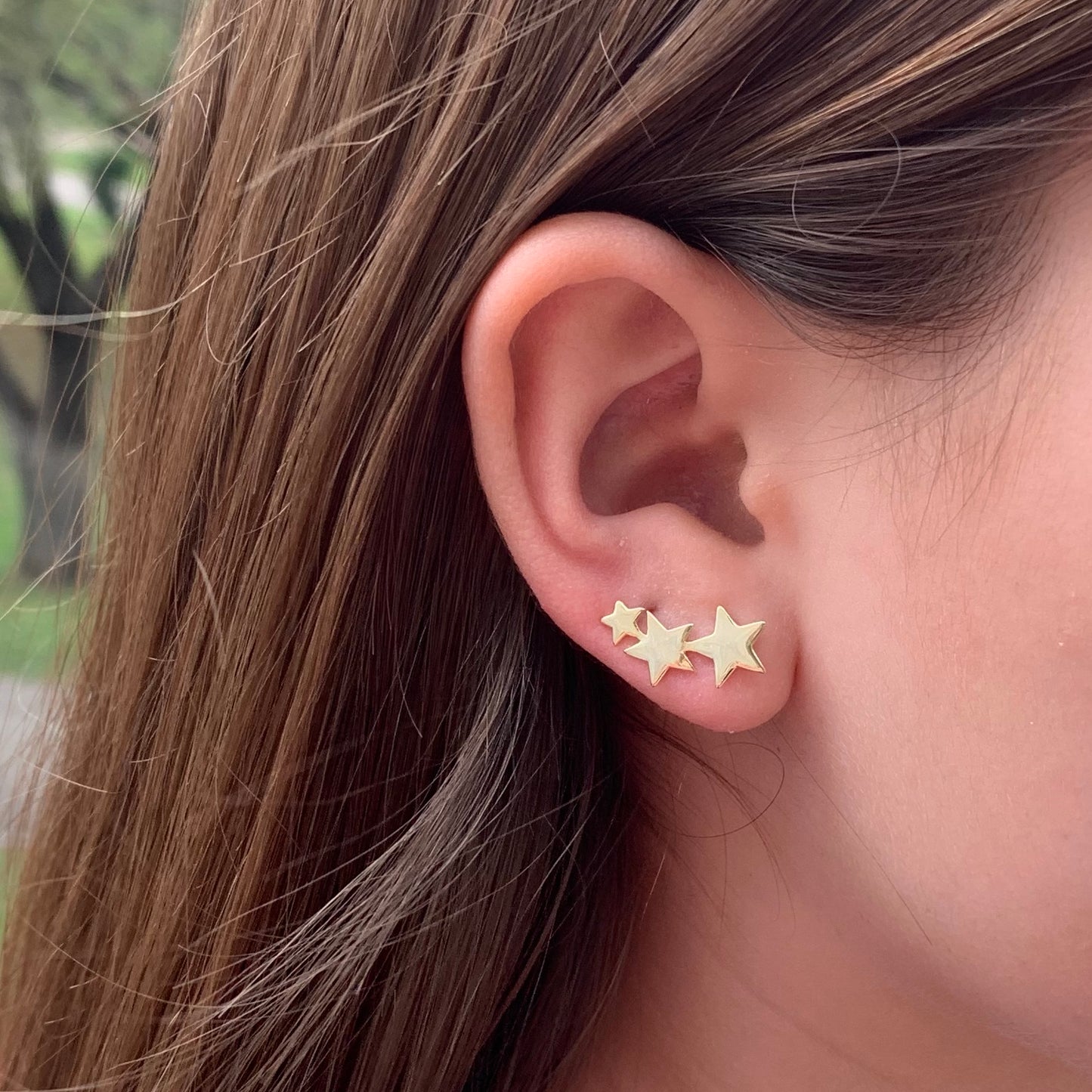 Arete tipo EAR CRAWLER con ESTRELLAS