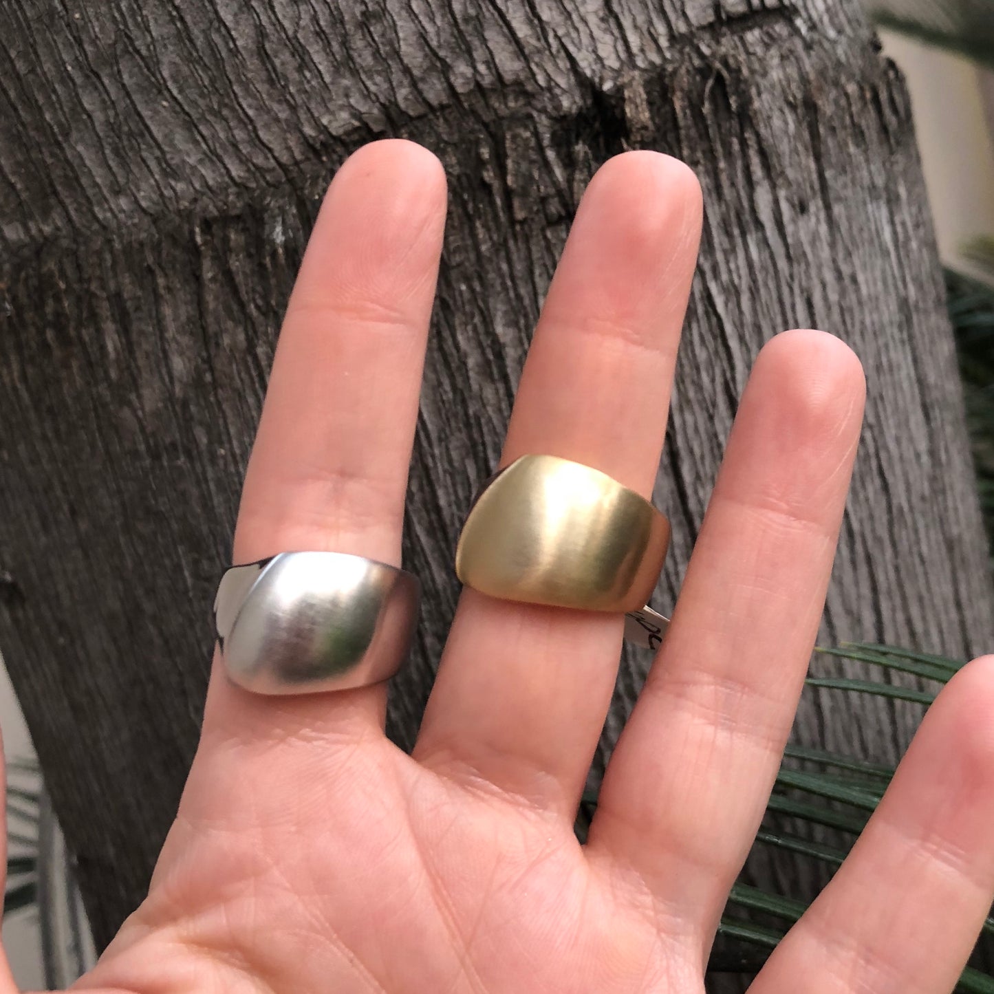 Anillos combinados (brillo y mate) de RODIO