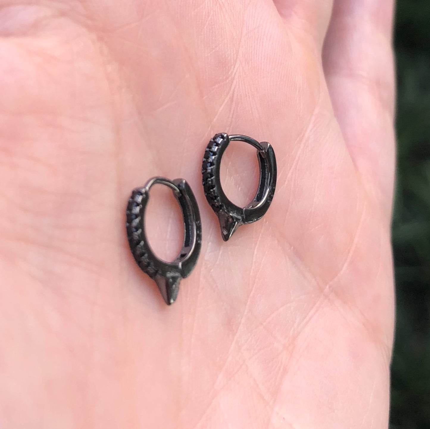 Arracada de plata .925 MINI con PICO y ZIRCONIAS