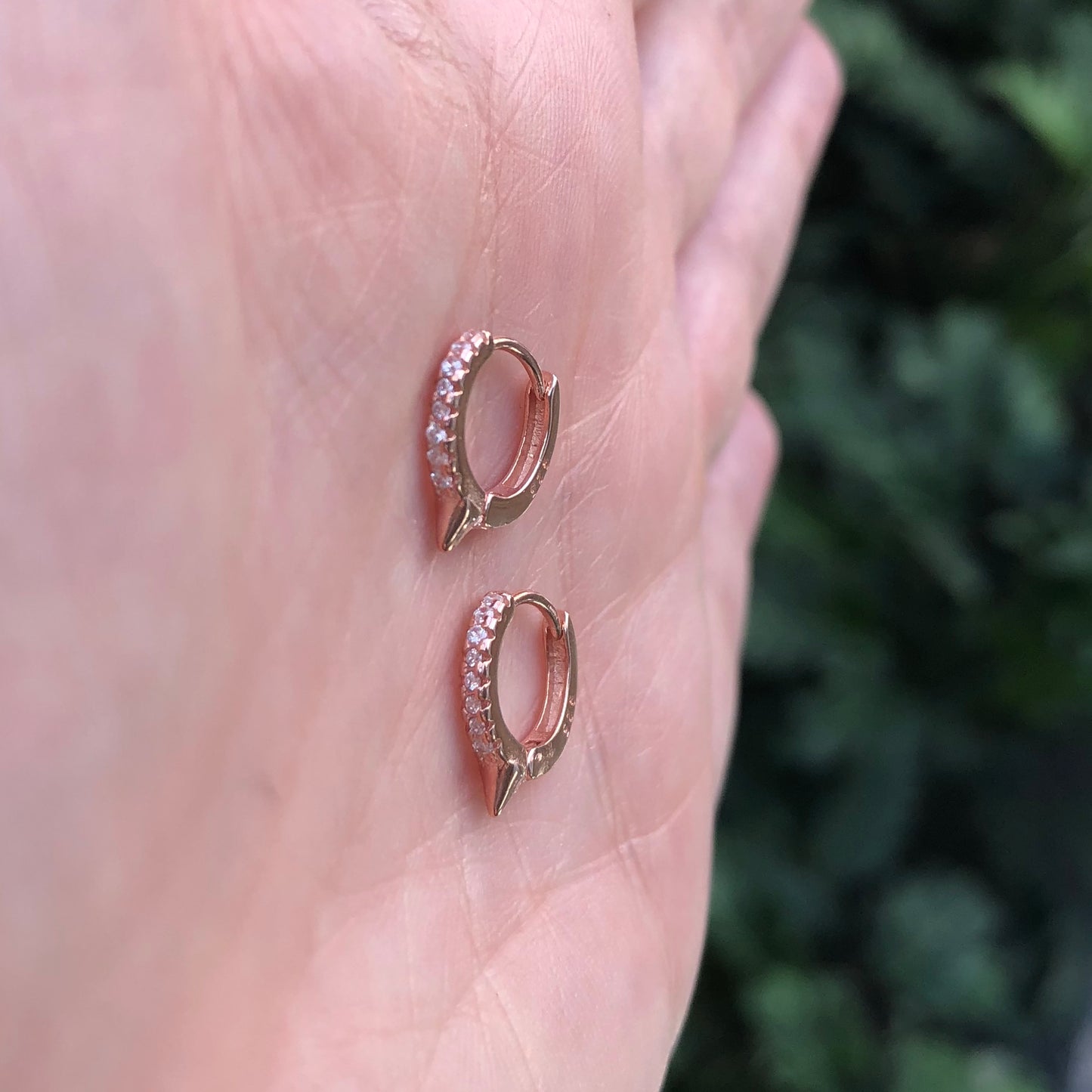 Arracada de plata .925 MINI con PICO y ZIRCONIAS