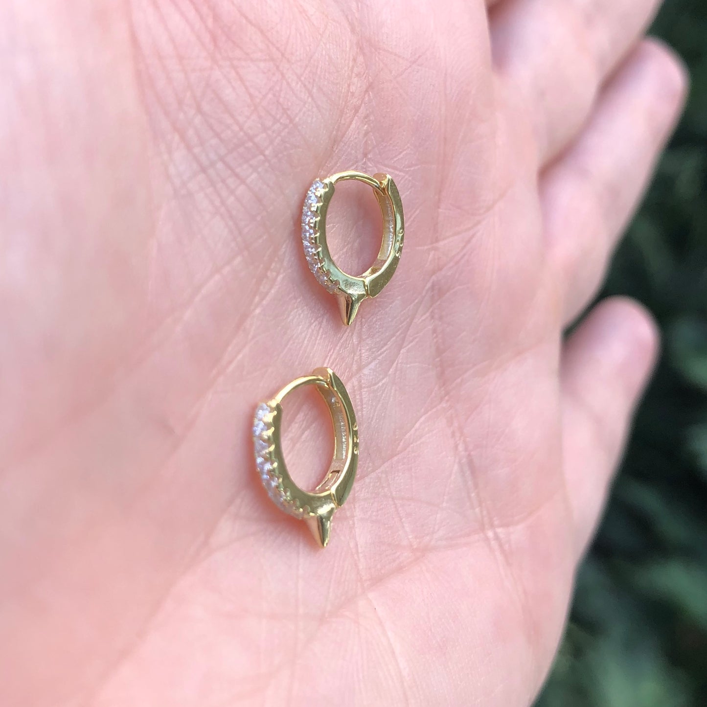 Arracada de plata .925 MINI con PICO y ZIRCONIAS