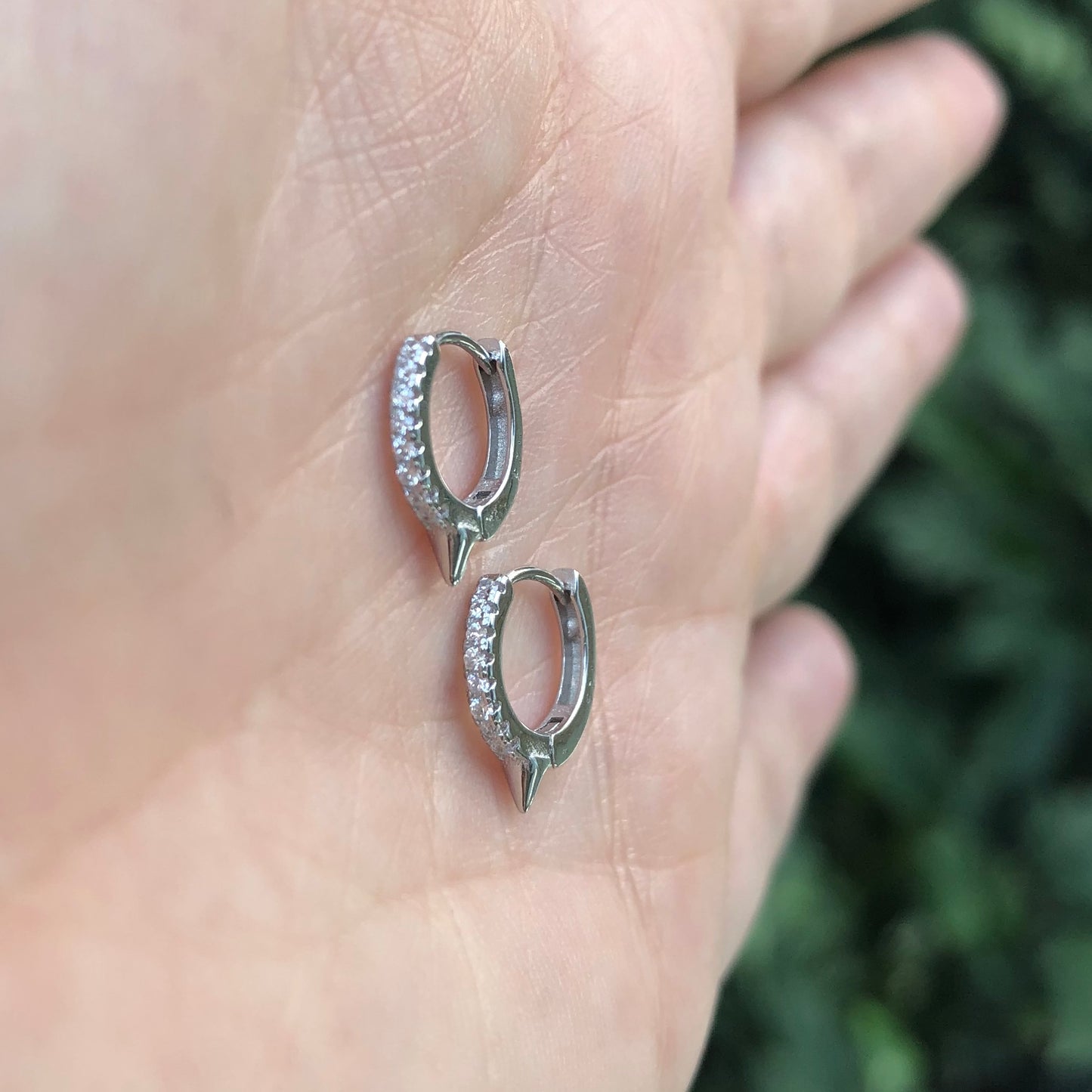 Arracada de plata .925 MINI con PICO y ZIRCONIAS