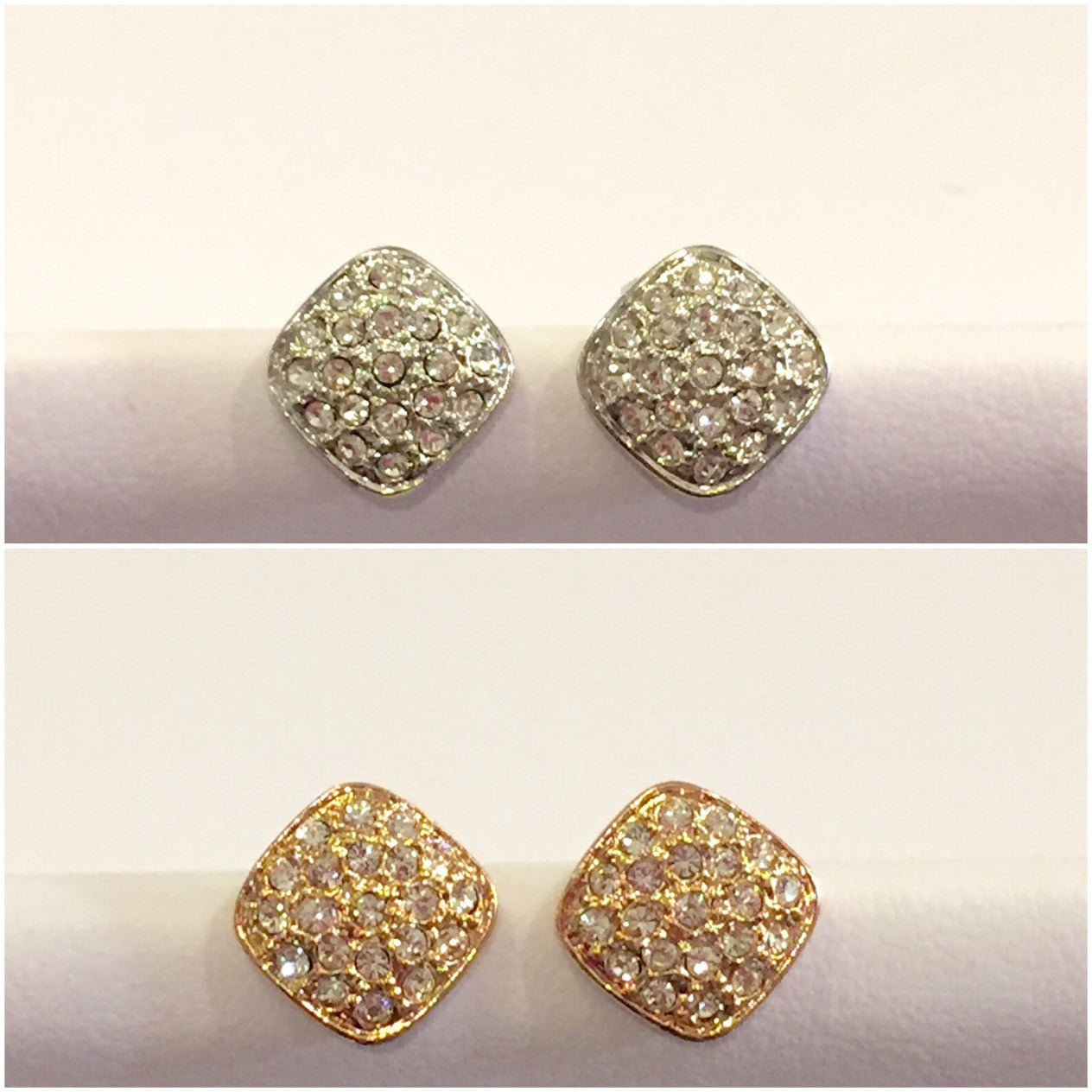 Arete Rombo redondeado con mini cristalitos